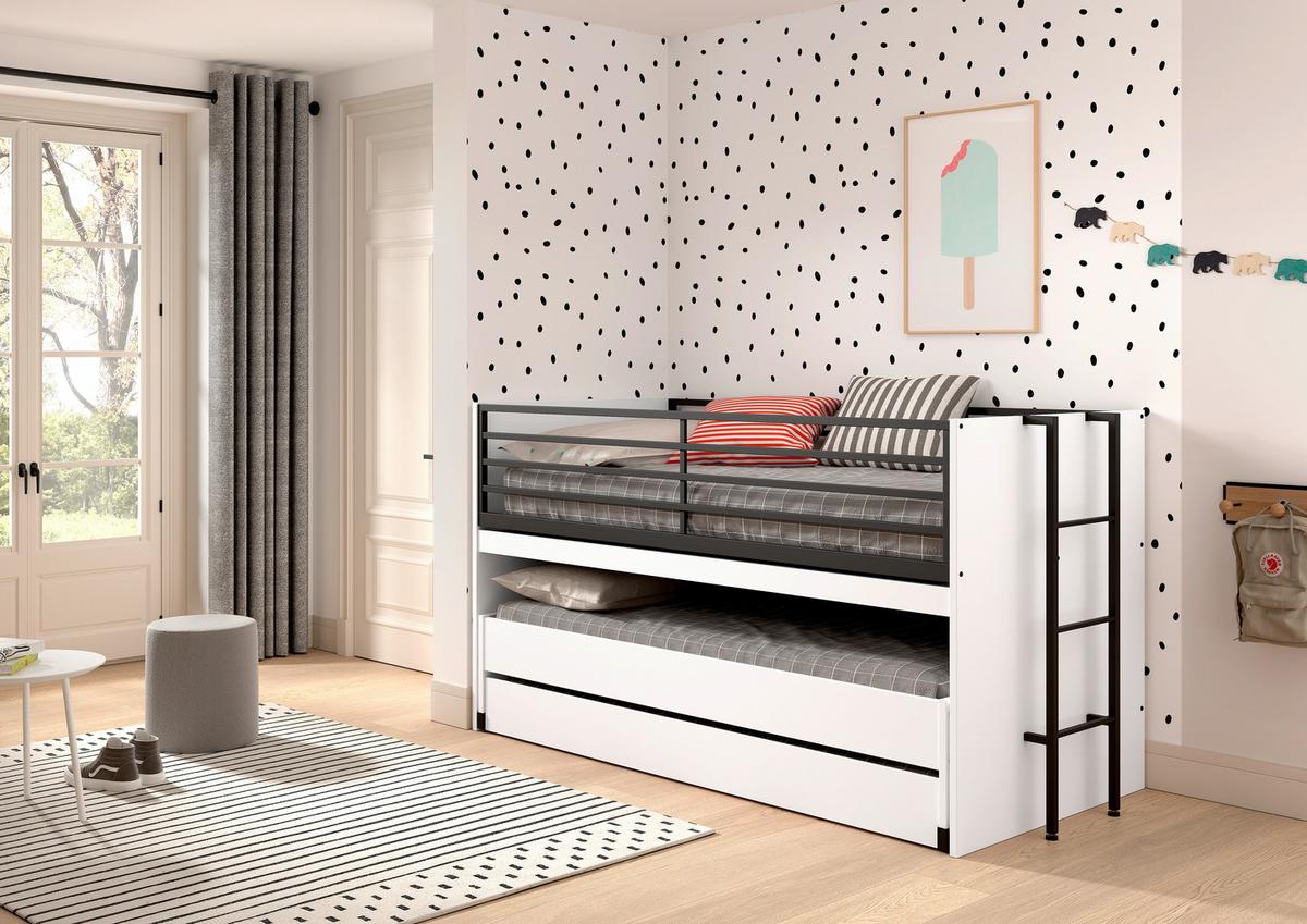 Hochbett Sam - Weiß, MODERN, Holzwerkstoff (90/200cm) - Vipack