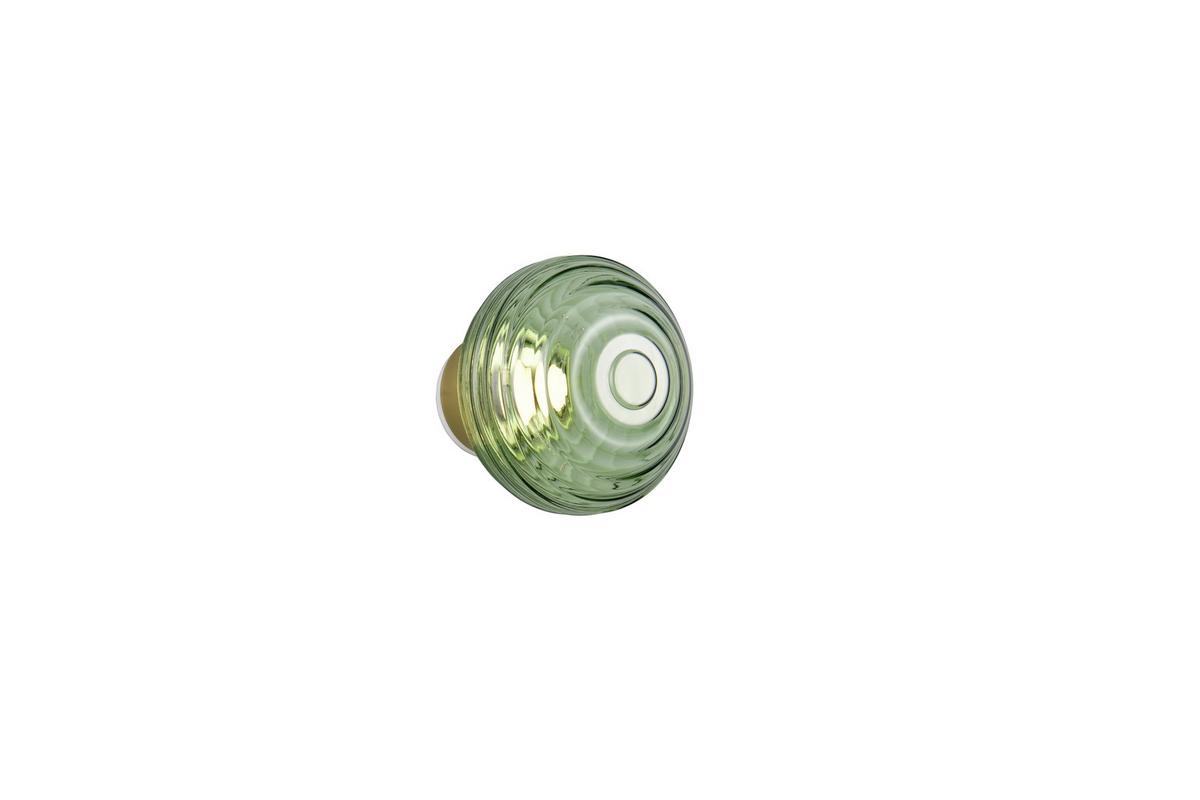 Led-wandleuchte Earl Grün Messingfarben D: 15,5 Cm - Messingfarben/Grün, LIFESTYLE, Glas/Metall (15,5/15cm)