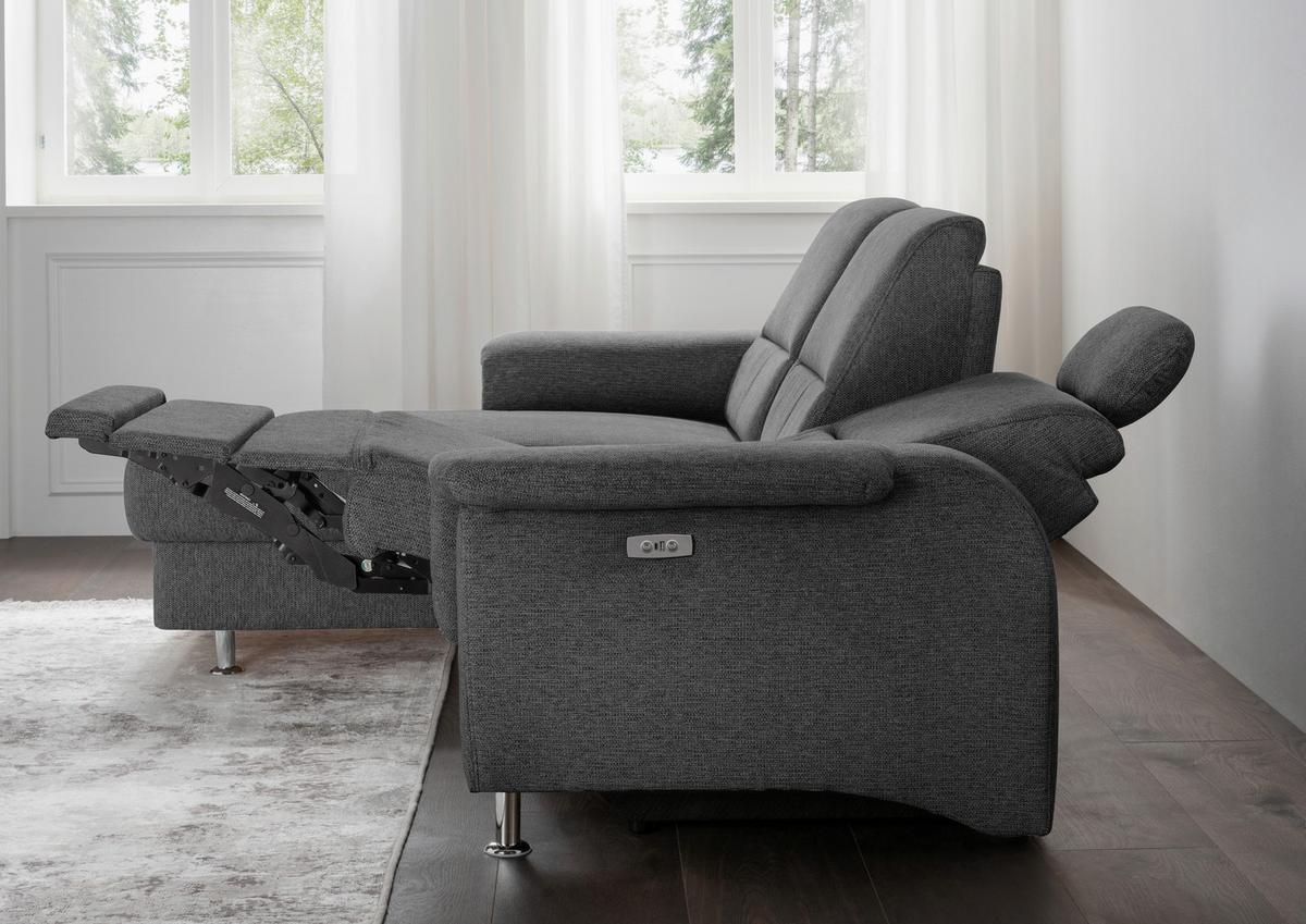 Ecksofa Mit Bettkasten Parole Anthrazit Chenille - Chromfarben/Anthrazit, MODERN, Textil (165/231cm) - Livetastic