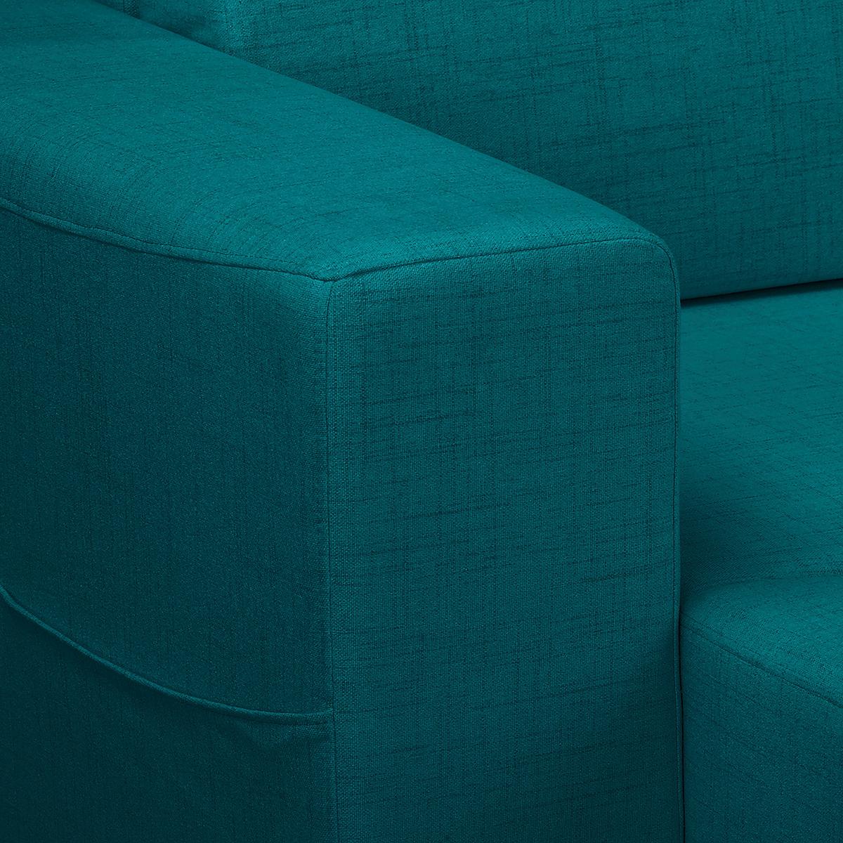 Ecksofa Bella Petrol S: 257x174 cm - Wengefarben/Petrol, Design, Textil (257/174cm) - Livetastic