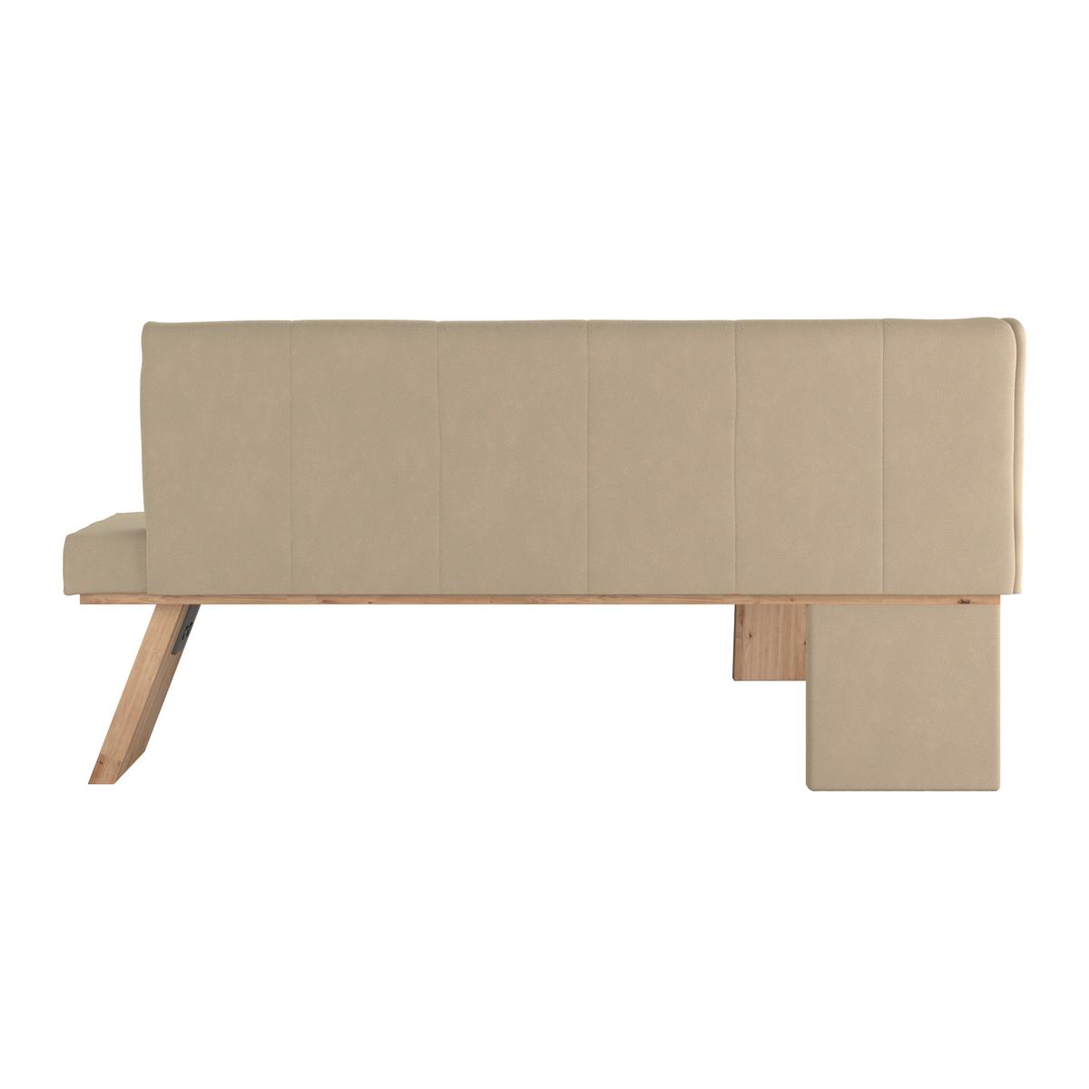 Eckbank Emma Ii Webstoff Beige, B: 150 Cm - Eichefarben/Beige, KONVENTIONELL, Holzwerkstoff/Textil (150/185cm)