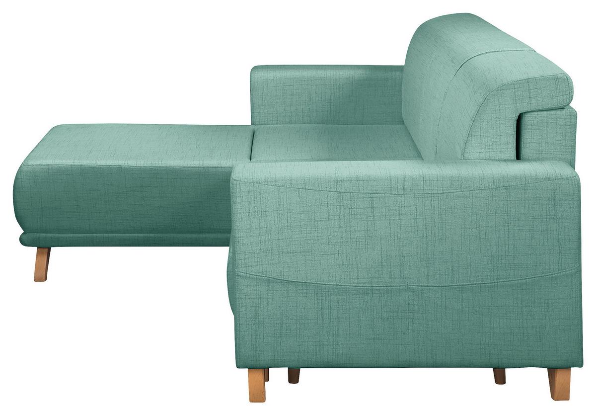 Ecksofa Bellal Mintgrün S: 257x174 Cm - Wengefarben/Mintgrün, Design, Textil (257/174cm) - Livetastic
