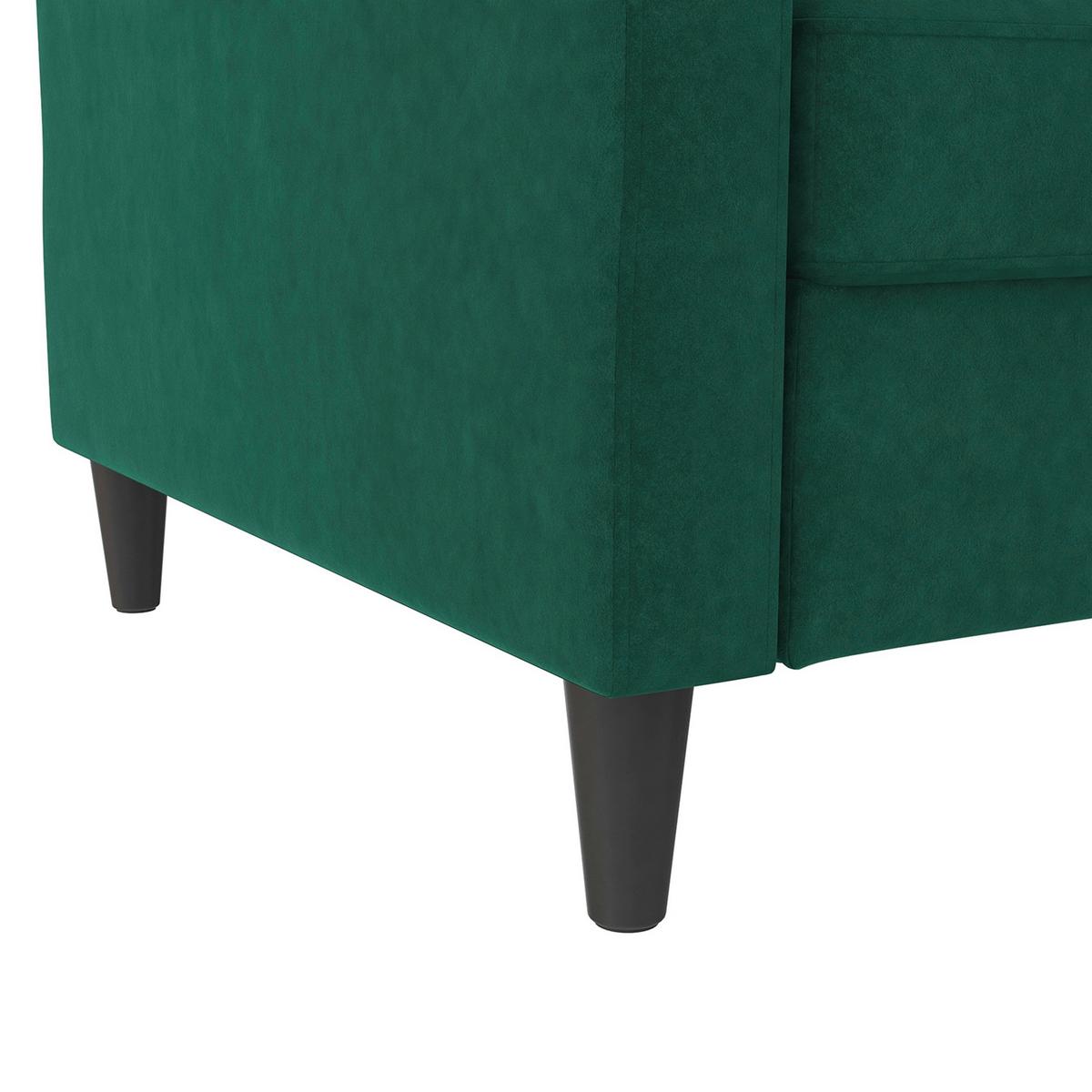 Schlafsofa Hannover Dunkelgrün, mit Schlaffunktion - Dunkelgrün/Schwarz, Basics, Textil (203/82/83cm) - Livetastic