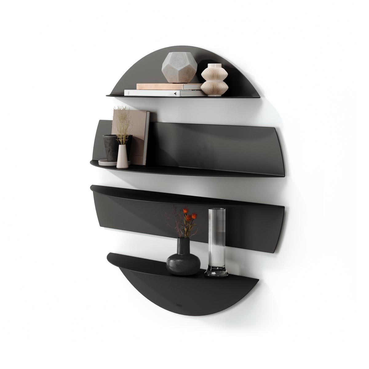 Wandregal Schwarz B: 76 Cm - Schwarz, Basics, Metall (76/76/19cm) - Umbra