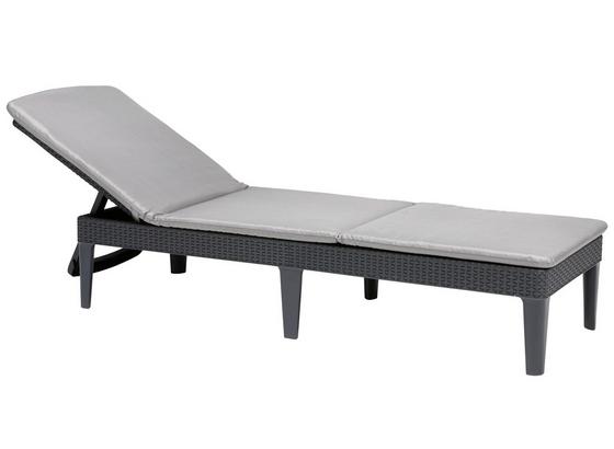 Sonnenliege Japur Polyrattan Verstellbar mit Auflage - Graphitfarben, MODERN, Kunststoff (188/58,2/29cm) - Allibert Sonnenliege Japur Polyrattan Verstellbar mit Auflage - Graphitfarben, MODERN, Kunststoff (188/58,2/29cm) - Allibert