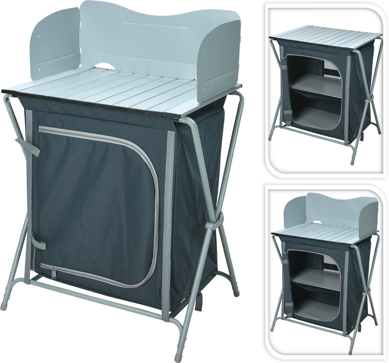 Campingschrank Klappbar B: 50,5 Cm - Dunkelgrau, Basics, Kunststoff/Metall (70/50,5/104,5cm)