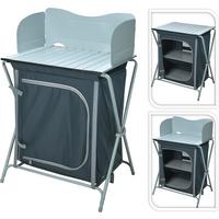 Campingschrank Klappbar B: 50,5 Cm - Dunkelgrau, Basics, Kunststoff/Metall (70/50,5/104,5cm)