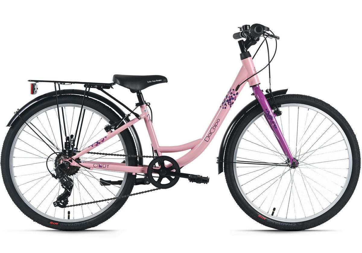 Kinderfahrrad Dacapo Cindy 24 Zoll, Rh 32cm - Pink, Basics, Metall (25/140/60cm)