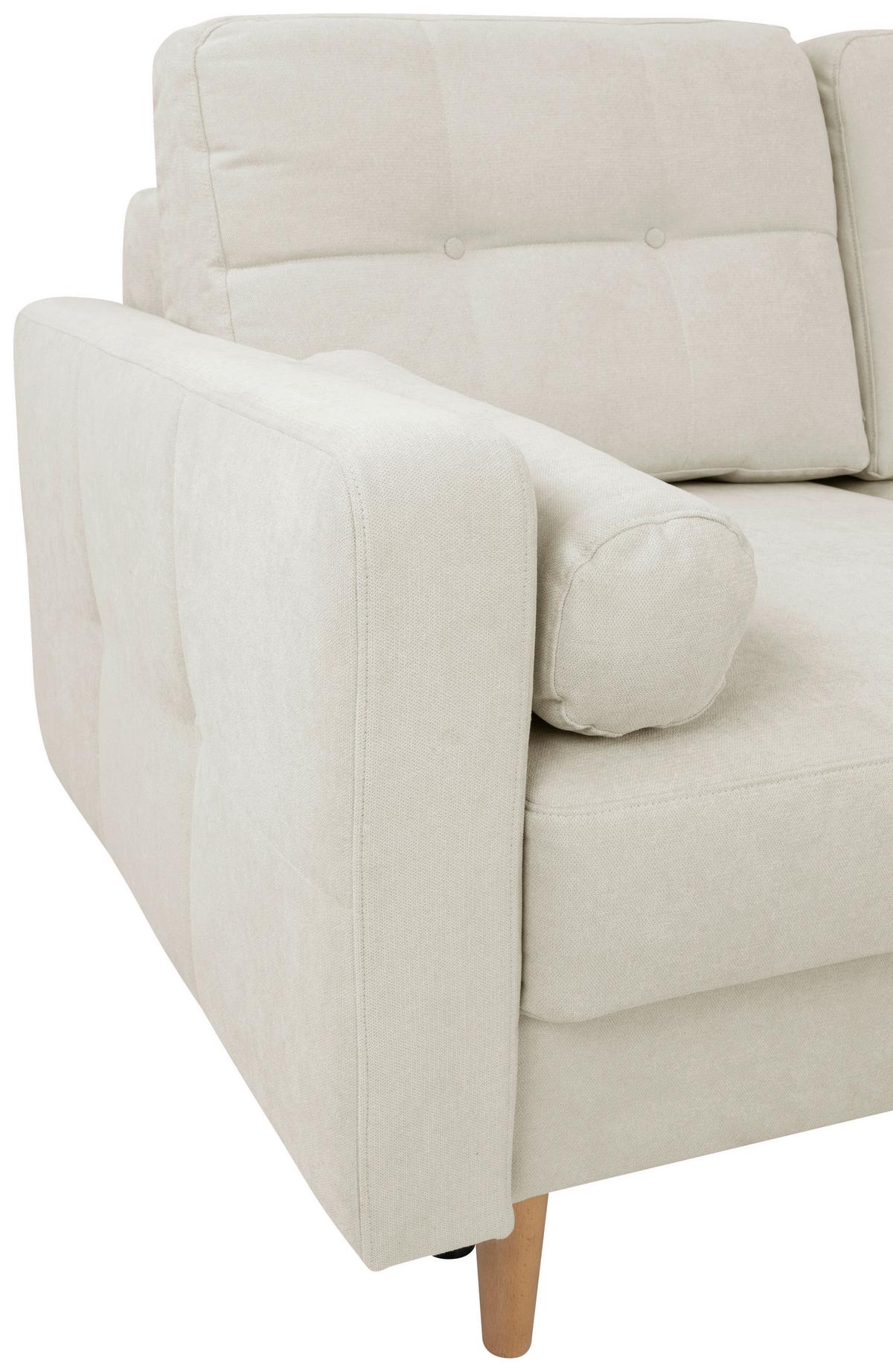 Ecksofa Noret, Weiß S: 242x242 Cm - Buchefarben/Weiß, Design, Textil (242/242cm) - MID.YOU