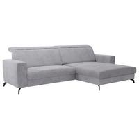 Ecksofa Bolero hellgrau m. Kopfteilverstellung 290x178 cm - Hellgrau/Schwarz, KONVENTIONELL, Textil (290/178cm) - Sit & More