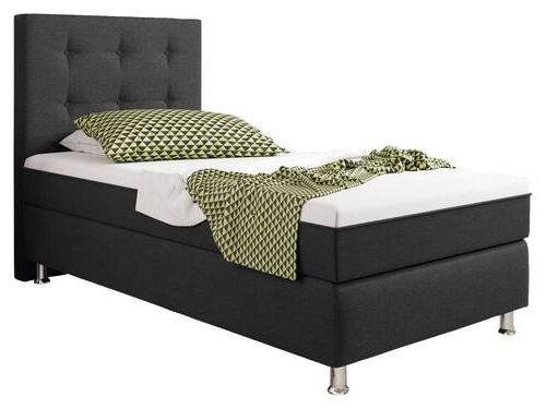 Boxspringbett Mit Topper 90x200 Köln Plus - Anthrazit/Silberfarben, KONVENTIONELL, Textil (90/200cm) - MID.YOU