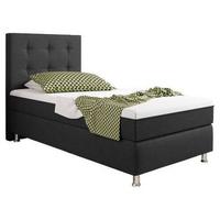 Boxspringbett Mit Topper 90x200 Köln Plus - Anthrazit/Silberfarben, KONVENTIONELL, Textil (90/200cm) - MID.YOU