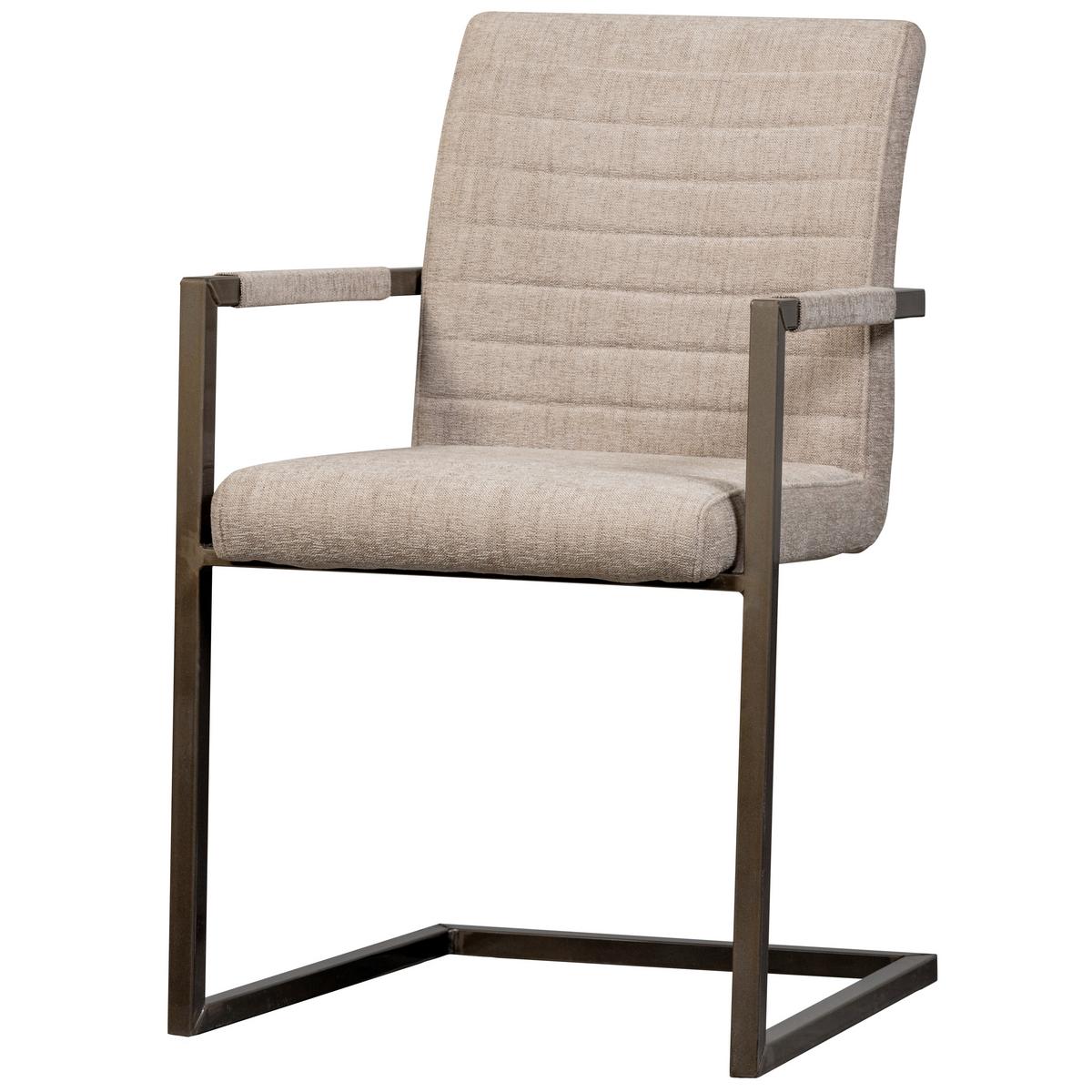 Armlehnstuhl-Set Bas Sandfarben B: 54cm - Sandfarben/Schwarz, MODERN, Textil/Metall (54/87/62cm) - Livetastic