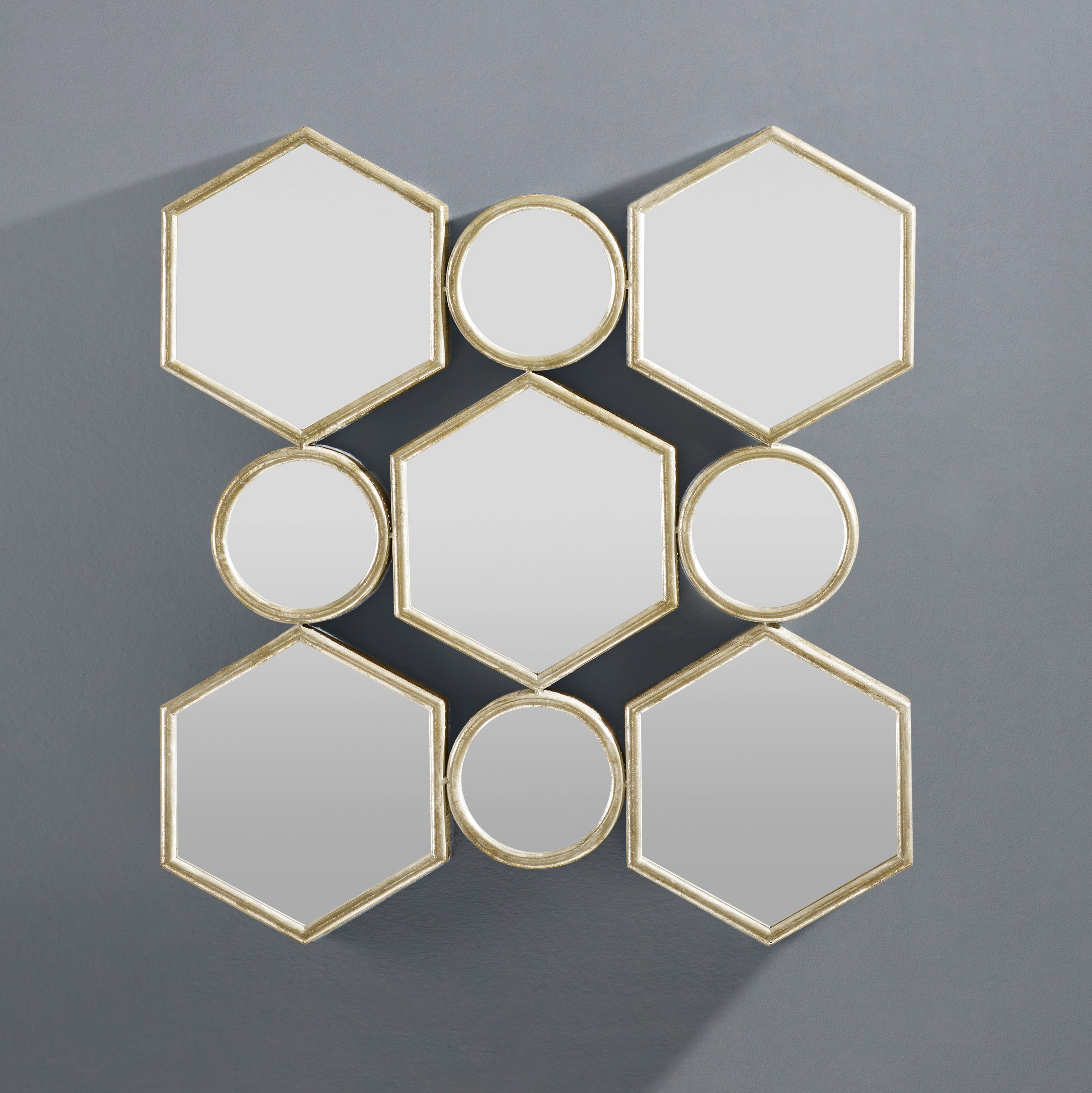 Zrcadlo Beni Zlatá - barvy zlata, Moderní, kov/kompozitní dřevo (88/85,5/6,5cm) - Bessagi Home