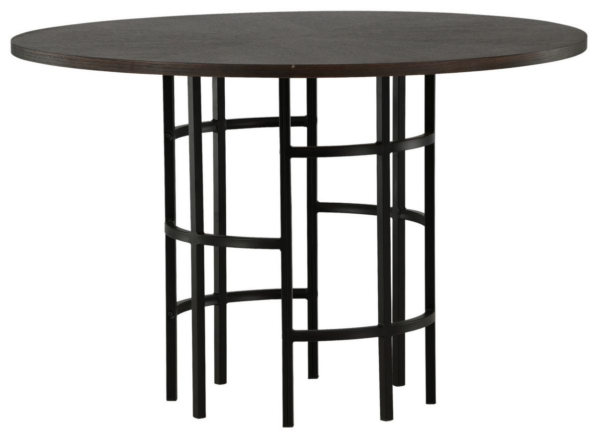 Esstisch Copenhagen - Schwarz/Braun, Design, Holz/Metall (115/115/74cm) - Livetastic