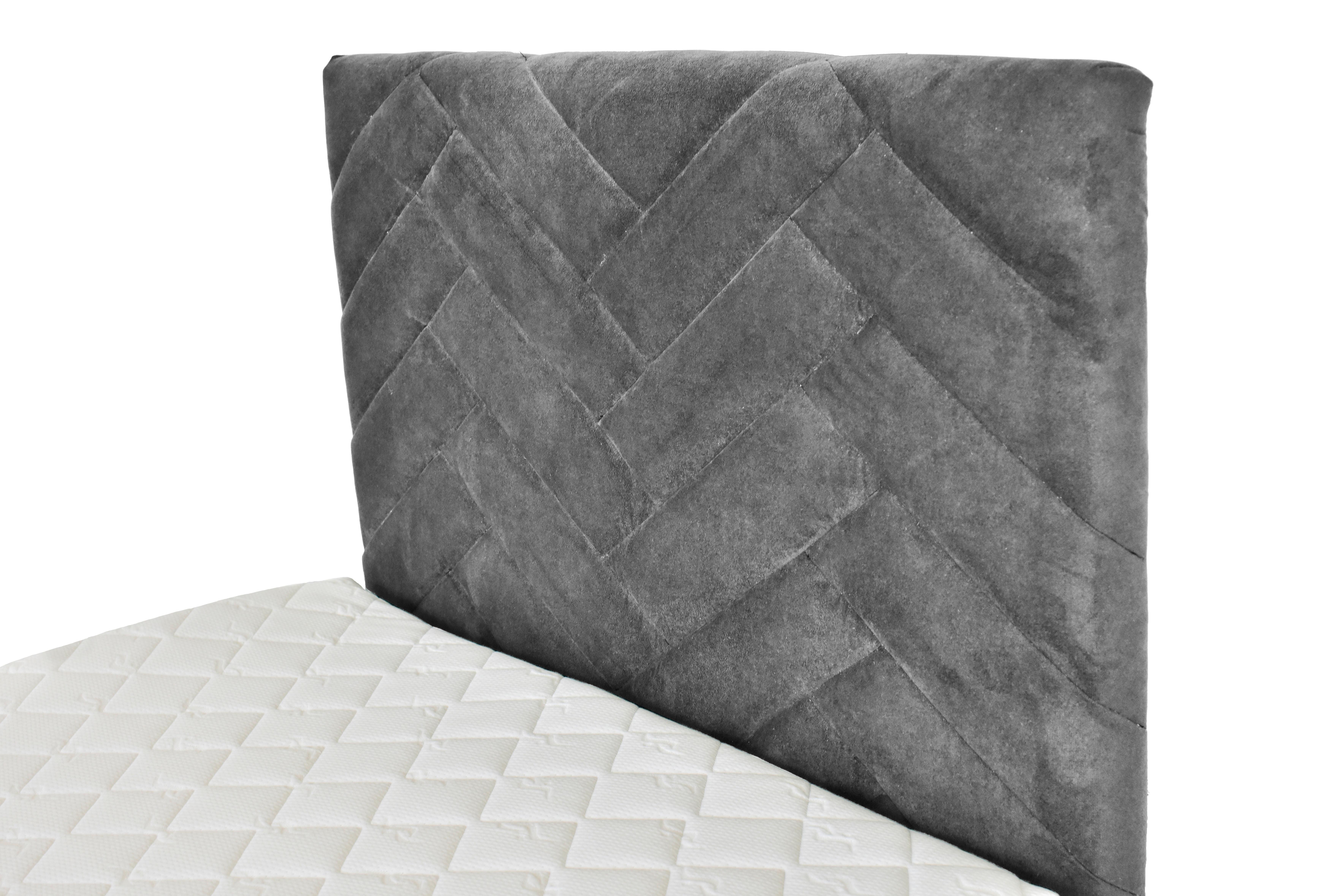 Boxspringbett mit Topper 90x200 cm Evan - Schwarz/Grau, Basics, Holz/Textil (90/200cm) - P & B