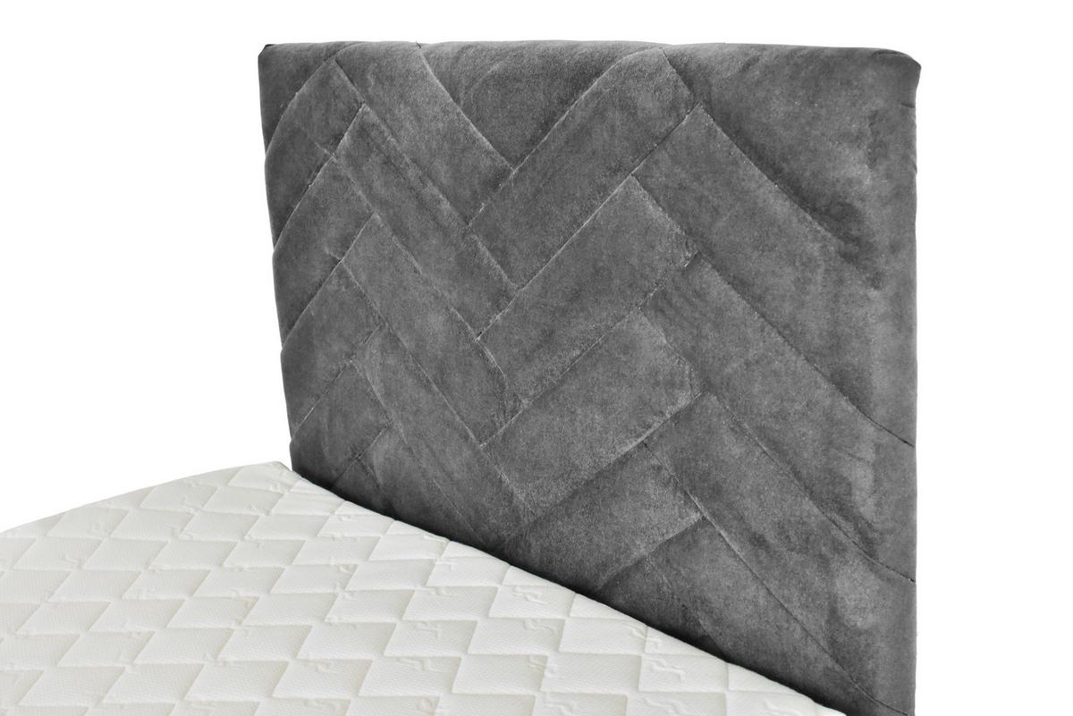 Boxspringbett Mit Topper 90x200 Cm Evan - Schwarz/Grau, Basics, Holz/Textil (90/200cm) - P & B