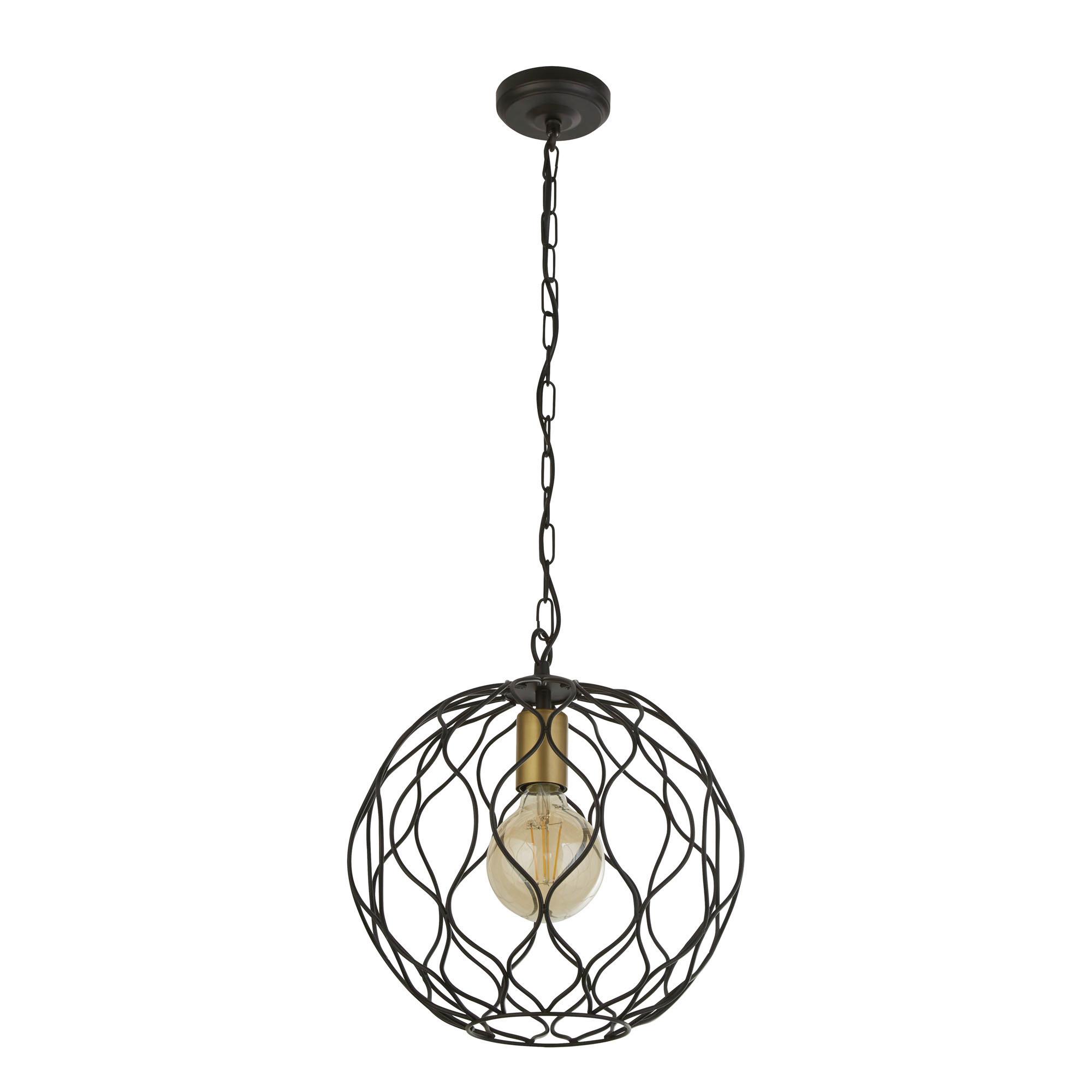 Hängeleuchte 4511-1bk - Goldfarben/Schwarz, Design, Metall (31.5/33cm)