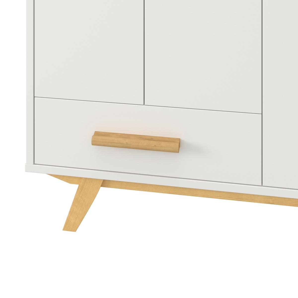 Skriňa MILAN biela/prírodná - biela/écru, Modern, drevo/kompozitné drevo (90/180/40cm) - Bessagi Home