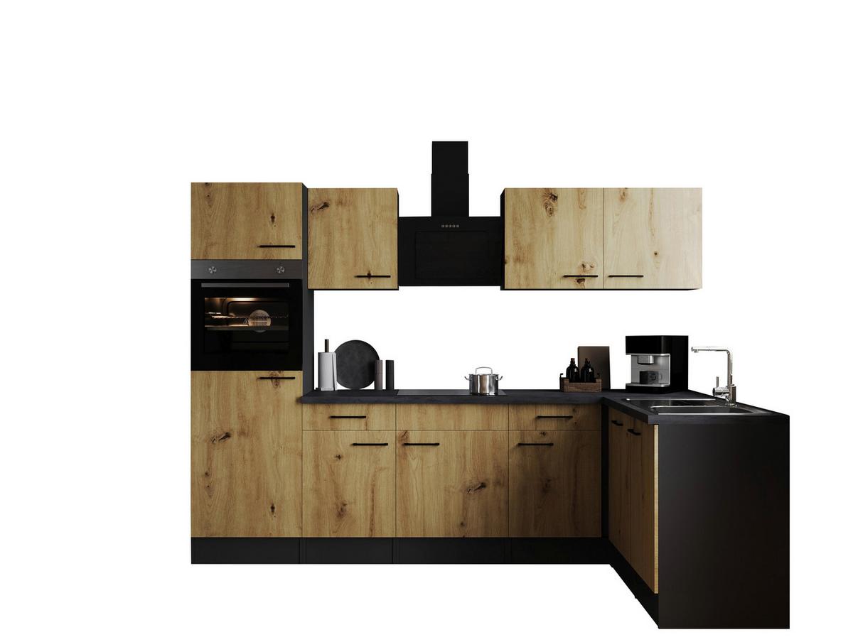 Eckküche Oliver Artisan Dekor S: 280x172 Cm - Eiche Artisan/Grau, Design, Holzwerkstoff (280/172cm) - Respekta