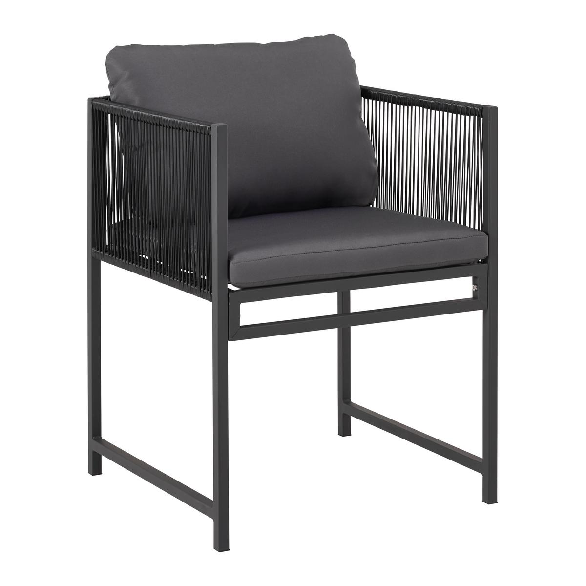 Záhradní souprava STELA - šedá/černá, Moderní, kov/textil - Bessagi Garden