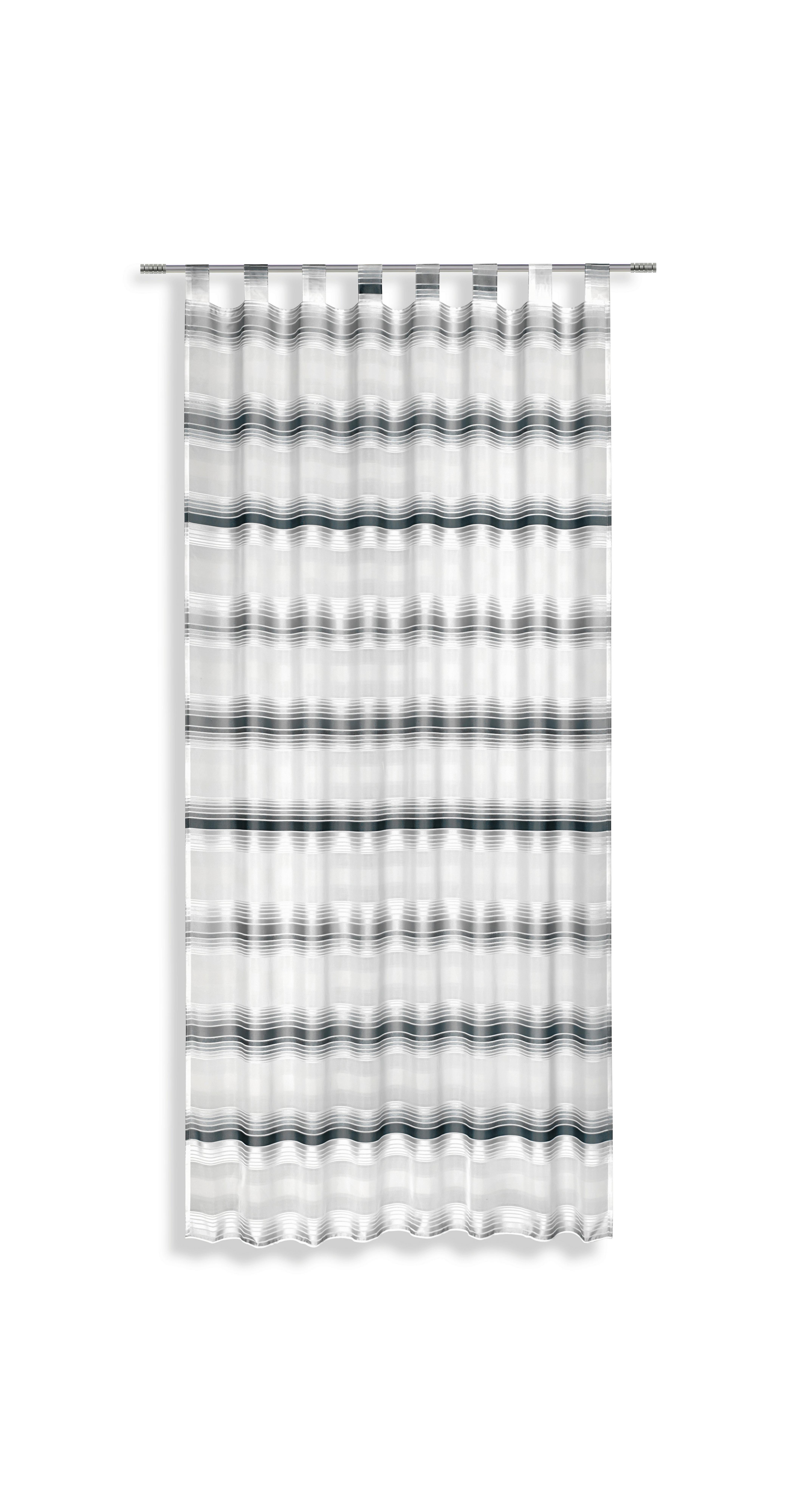 Vorhang Mit Schlaufen und Band Fianna 140x245 cm Silber/ Weiß - Silberfarben, KONVENTIONELL, Textil (140/245cm) - Luca Bessoni