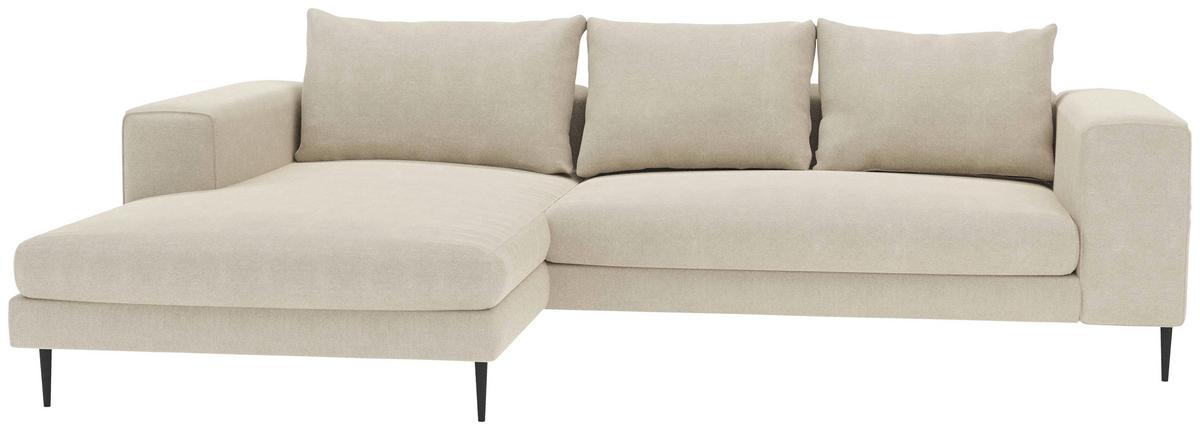 Ecksofa Aurora II - Beige/Schwarz, MODERN, Textil (170/275cm) - Trendmanufaktur