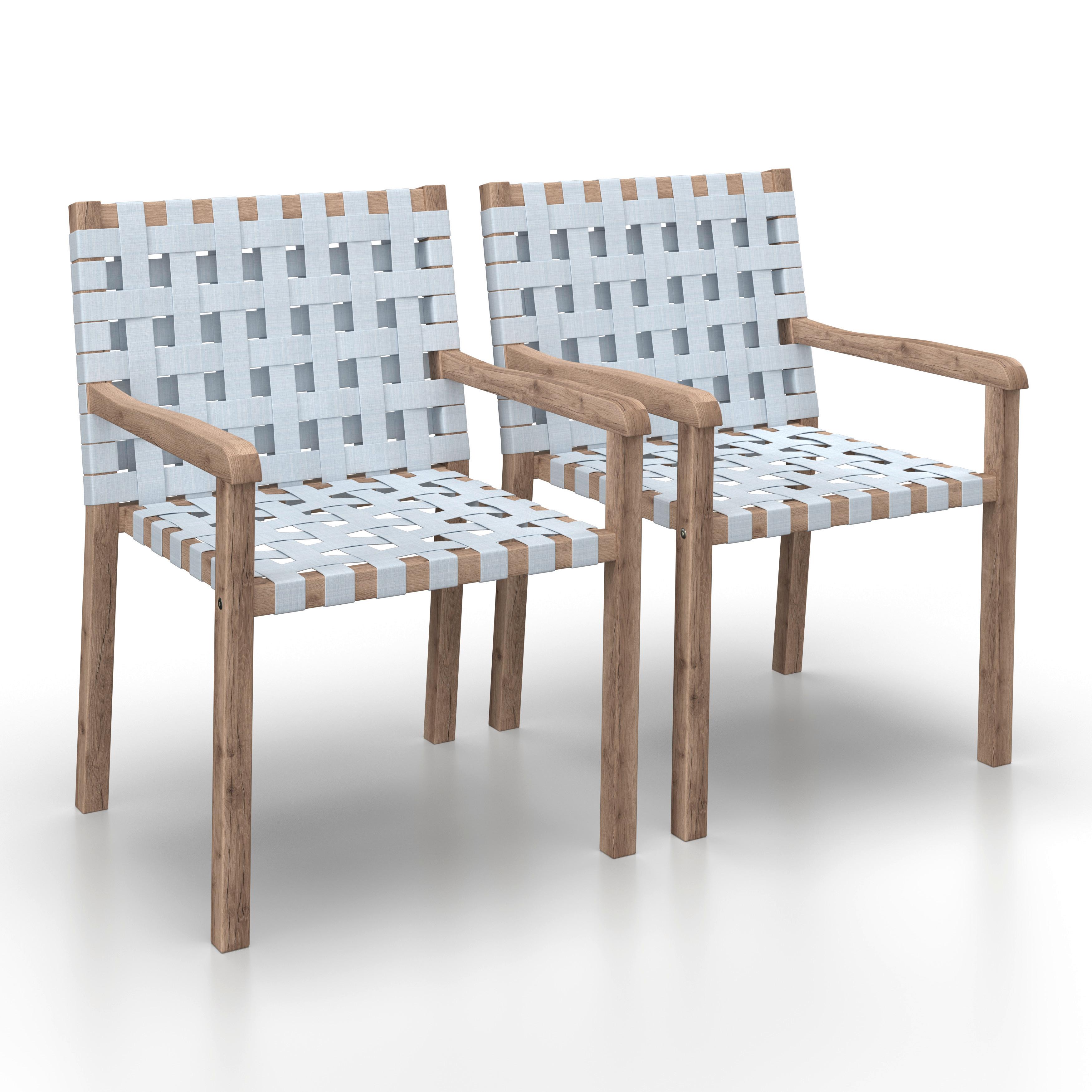 SADA ZÁHRADNÝCH KRESIEL LAURIA - farba akácie/krémová, Modern, drevo/textil (58,5/84/60cm) - Bessagi Garden