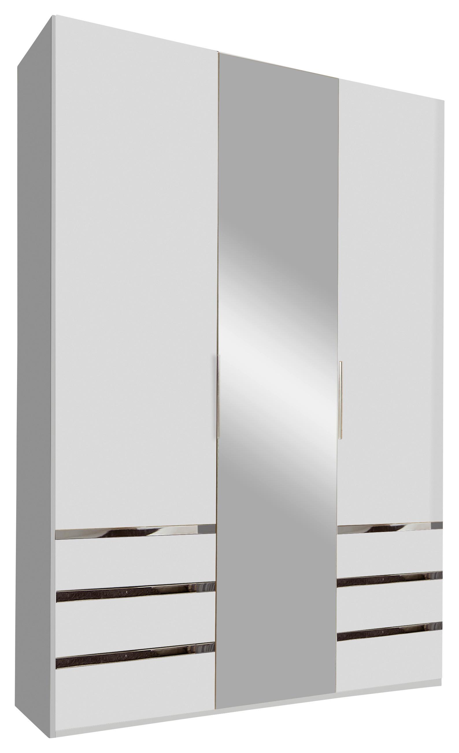Drehtürenschrank mit Spiegel + Laden 150cm Level 36a, Weiß
