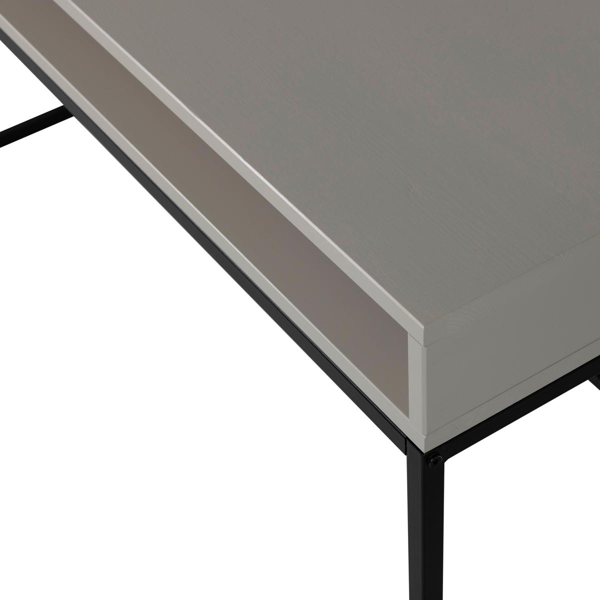 Schreibtisch Nore Grau B: 130 cm - Schwarz/Grau, MODERN, Holz/Metall (130/58/75cm) - Livetastic