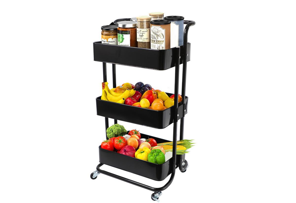Servierwagen Danao - Schwarz, Basics, Metall (43/32/86cm) - Echtwerk