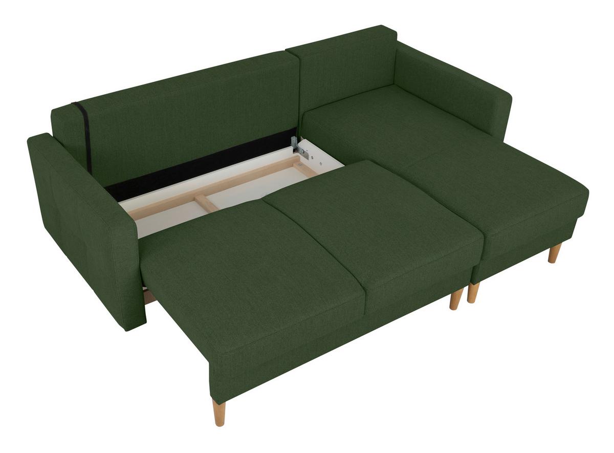 Ecksofa Noret, Grün S: 223x157 Cm - Buchefarben/Grün, Design, Textil (223/157cm) - MID.YOU