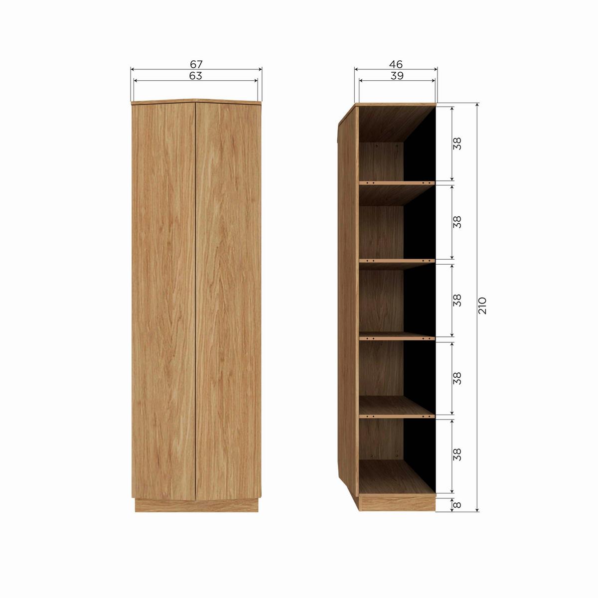 Mehrzweckschrank Zuma Eichefarben B: 67 Cm - Eichefarben, Design, Holz (67/210/46cm) - Livetastic
