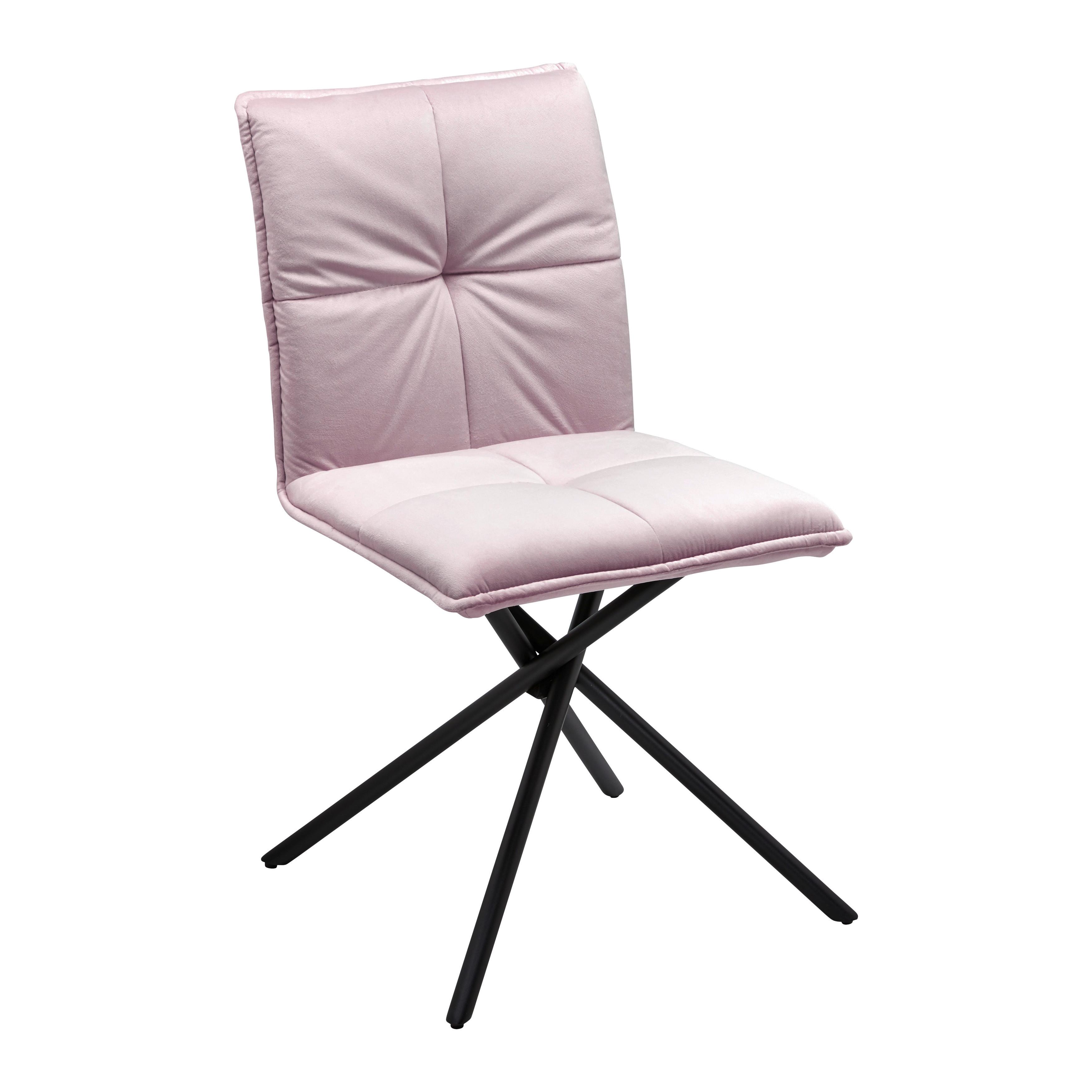 Stolička Lunita ružová - čierna/ružová, Modern, kov/textil (47/88/57cm) - Bessagi Home