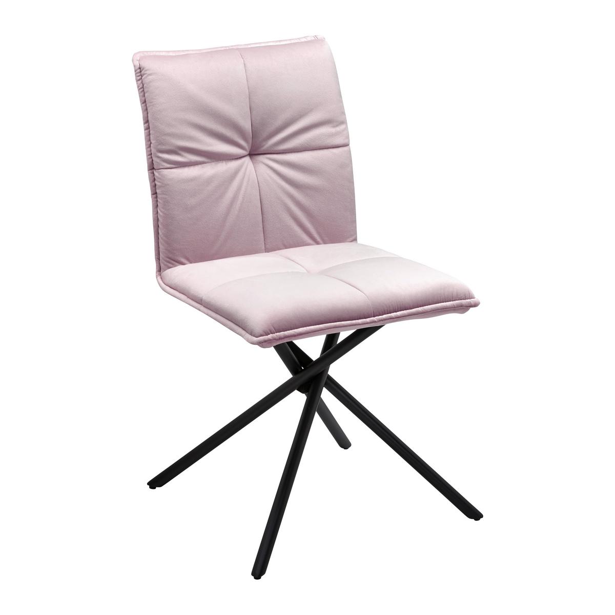 Židle Lunita růžová - růžová/černá, Moderní, kov/textil (47/88/57cm) - Bessagi Home