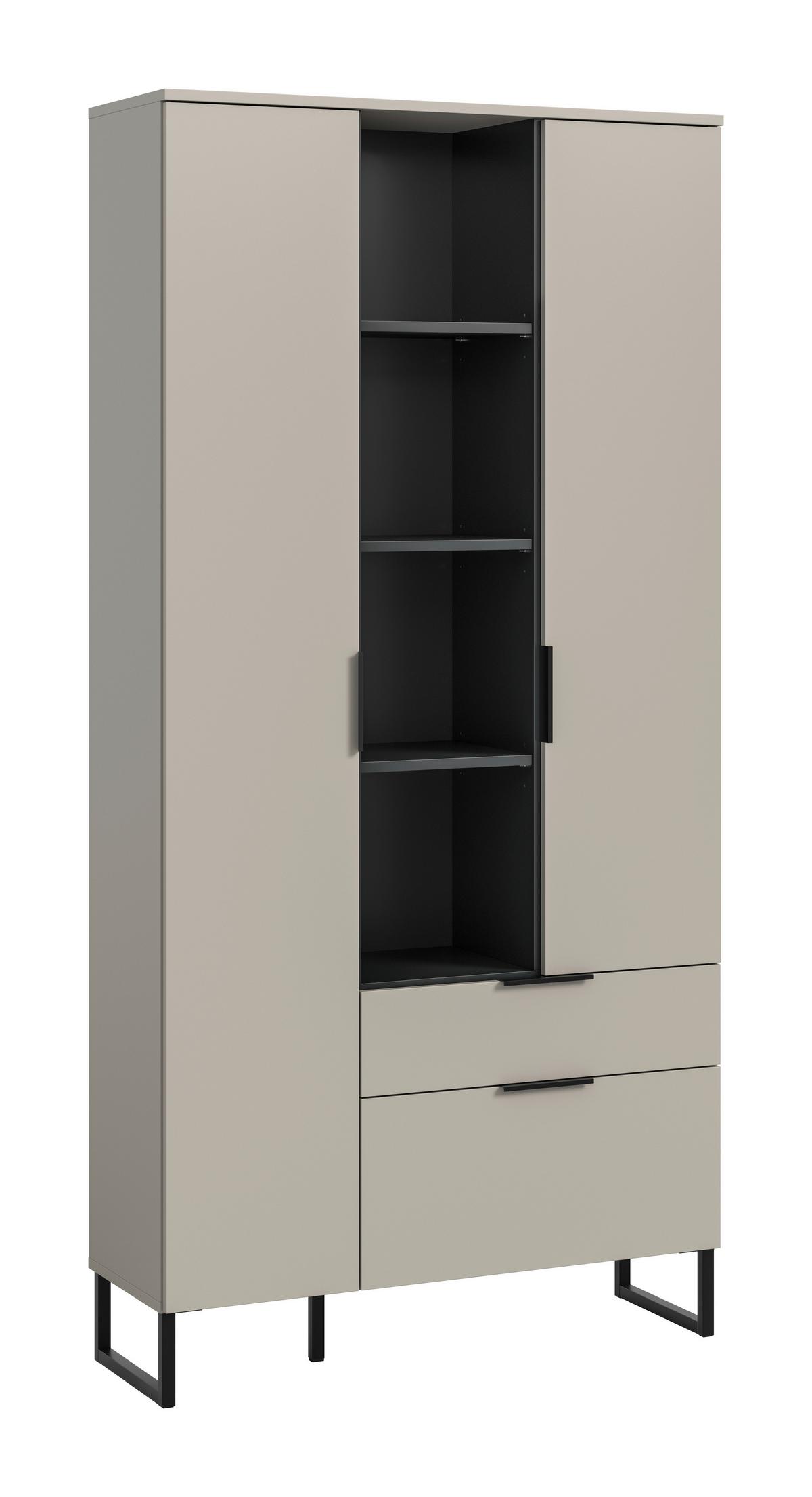 Standregal Noida Kaschmir B: 90 Cm - Kaschmir/Schwarz, Design, Holzwerkstoff (90/192/37cm) - Livetastic