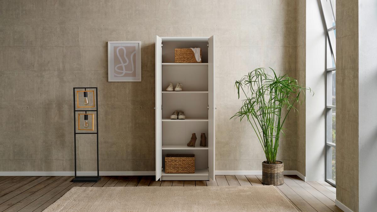 Schuhschrank Weiß B: 62,4 cm - Weiß, MODERN (62,4/178,6/35,4cm)