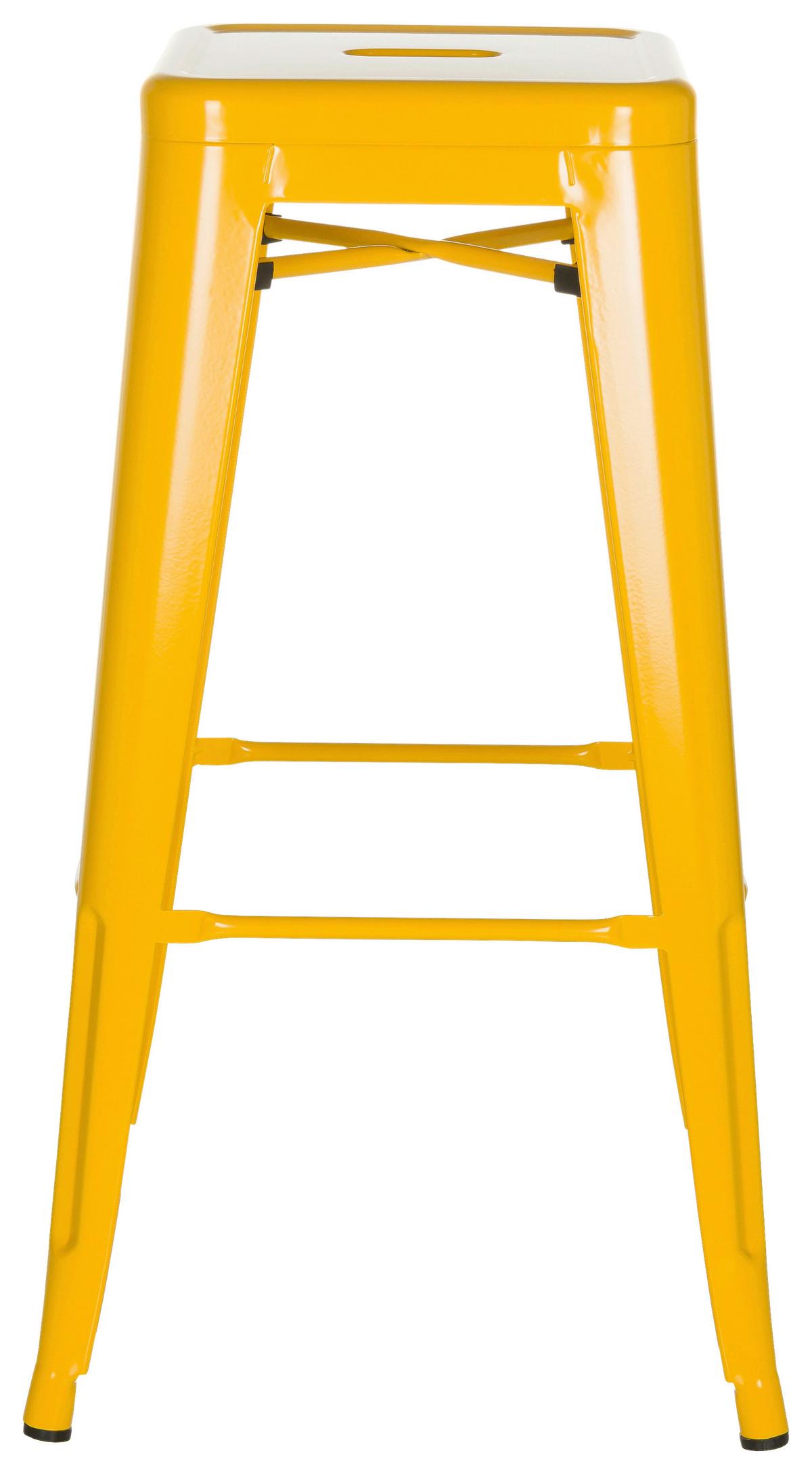 Barhocker Vantaggio High stapelbar Gelb bis 150 kg - Gelb, Basics, Metall (44/77/44cm) - MID.YOU