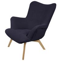 Křeslo Safin, modré SAFIN - modrá/přírodní barvy, Moderní, dřevo/textil (88/92/96cm)