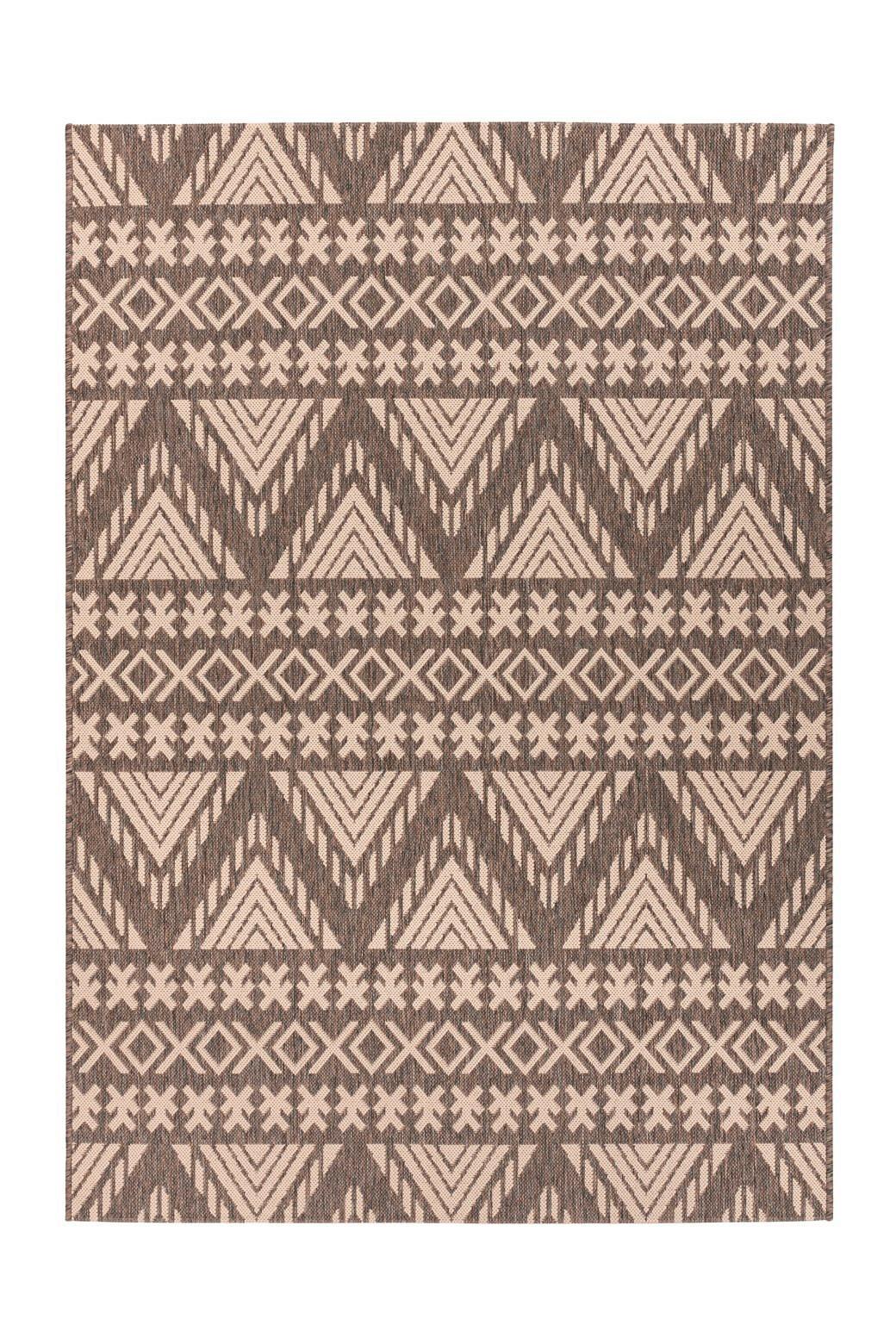 Flachwebteppich Splash 500 Braun/Creme, 120x170 cm - Creme/Braun, KONVENTIONELL, Textil (120/170cm)