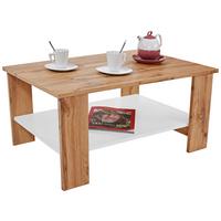 Couchtisch Mit Ablagefach Paolo, Wotan Eiche Dekor/weiß - Dunkelgrau/Eiche Wotan, MODERN, Holzwerkstoff (90/41/55cm)