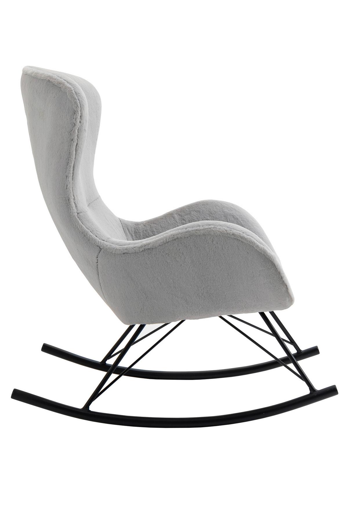 Schaukelstuhl Schwarz, Hellgrau B: 70 cm - Hellgrau/Schwarz, MODERN, Textil (70/102/94cm) - Livetastic