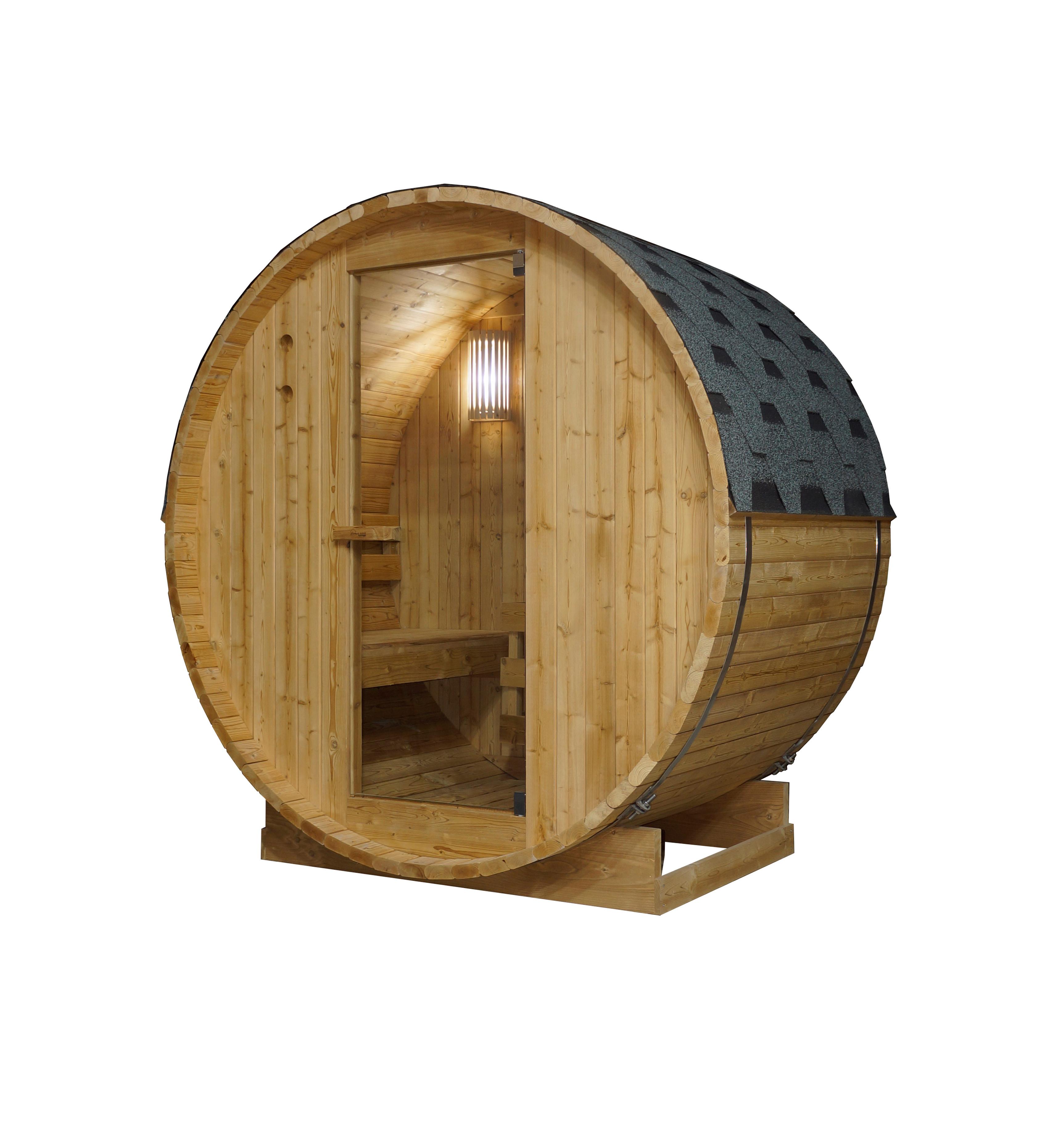 Saunafass Tromsö Fichtefarben B: 120 cm - Fichtefarben, KONVENTIONELL, Glas/Holz (189/120/191,5cm) - Sanotechnik