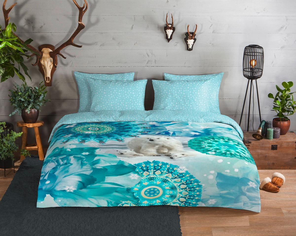 Kinderbettwäsche Seppo Blau Hellblau 140x200 cm - Blau/Hellblau, Trend, Textil (140/200cm)