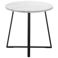 Konferenční stolek Silvia - bílá/černá, Moderní, kov/kompozitní dřevo (45/45/45cm) - Bessagi Home