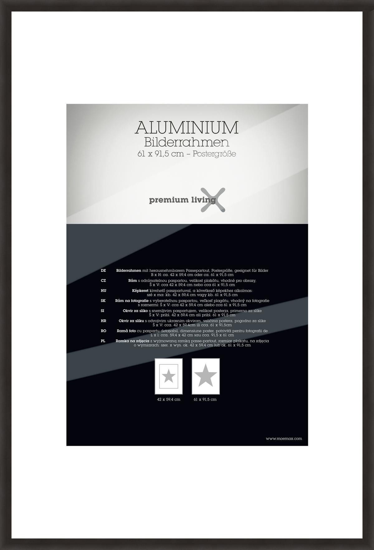 Rám na obrazy 64,3/94,6 cm - černá, Basics, kov (64,3/94,6/2.2cm) - Premium Living