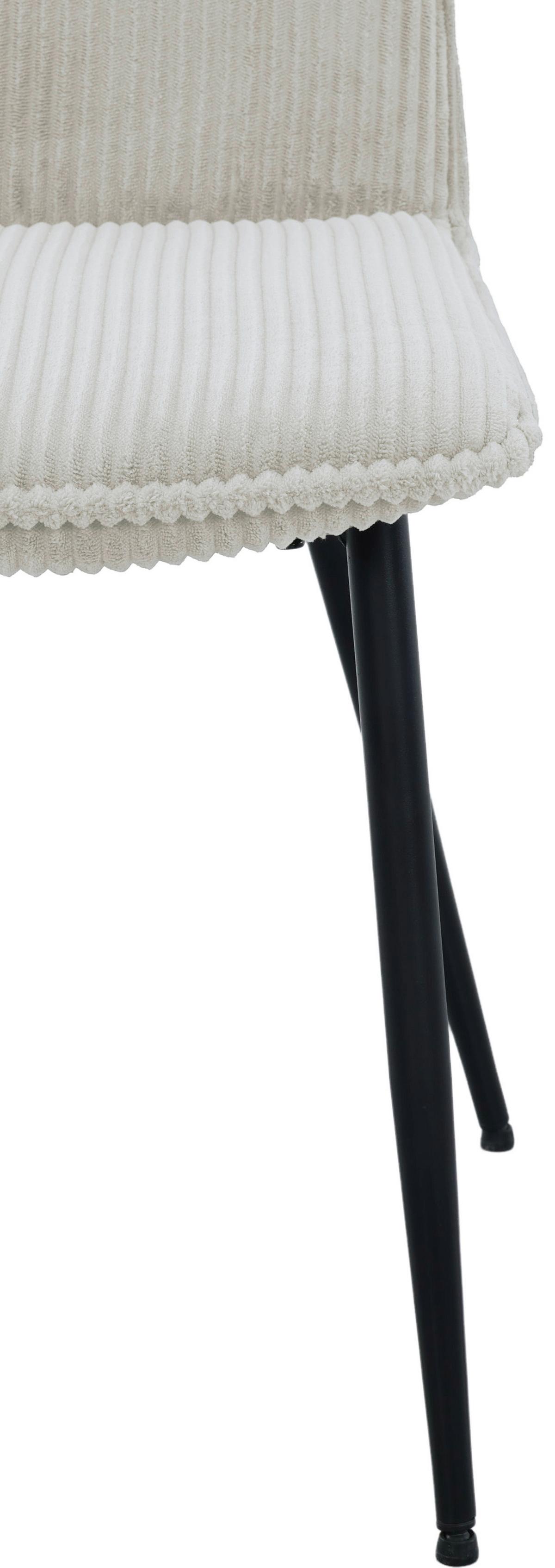 Vierfußstuhl Lorenzo Beige/Schwarz B: 47 cm - Beige/Schwarz, MODERN, Textil/Metall (47/91/61,5cm) - Livetastic