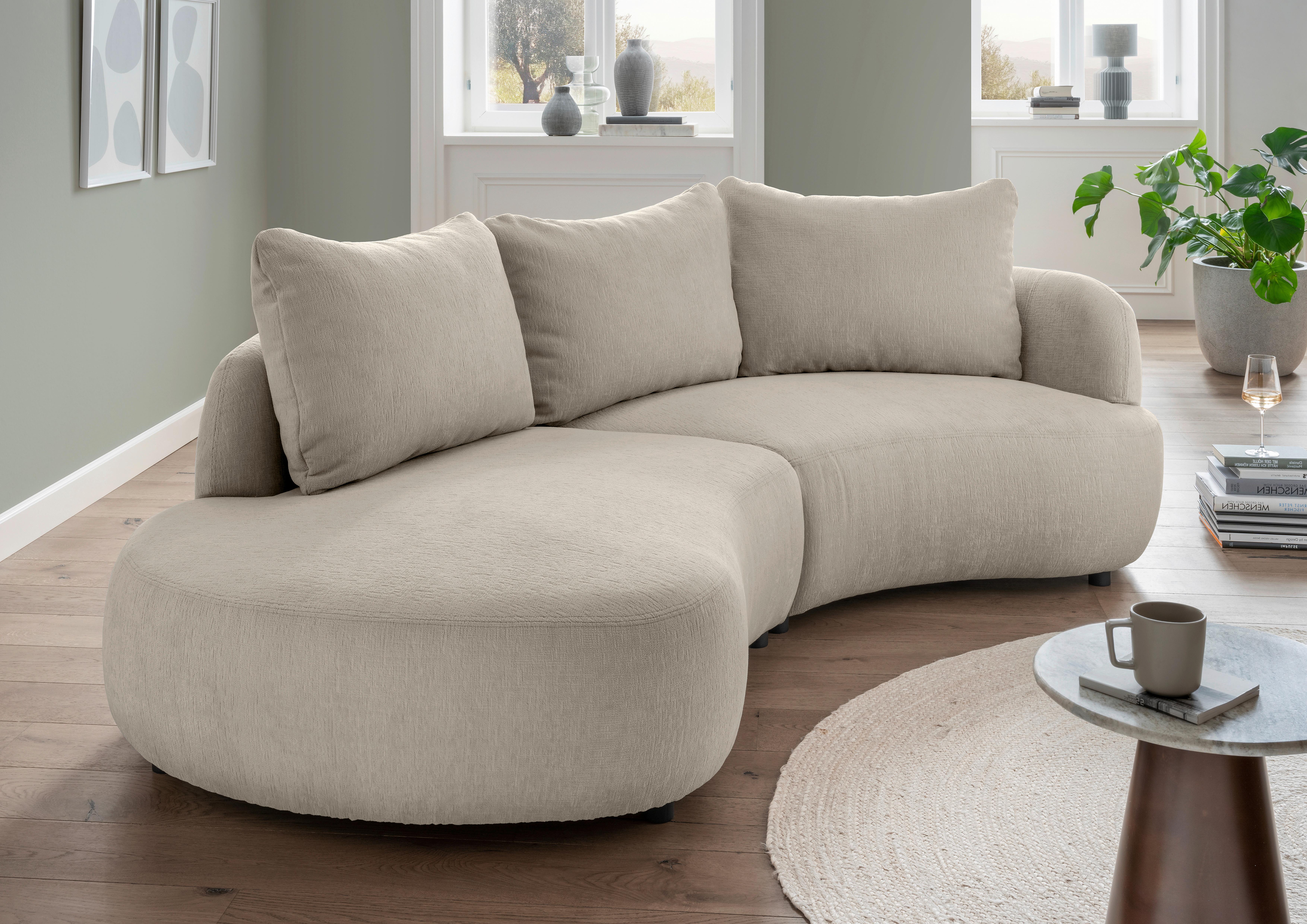 Ecksofa Doppo, Taupe S: 250x139 cm - Taupe/Schwarz, MODERN, Textil (250/139cm) - Livetastic