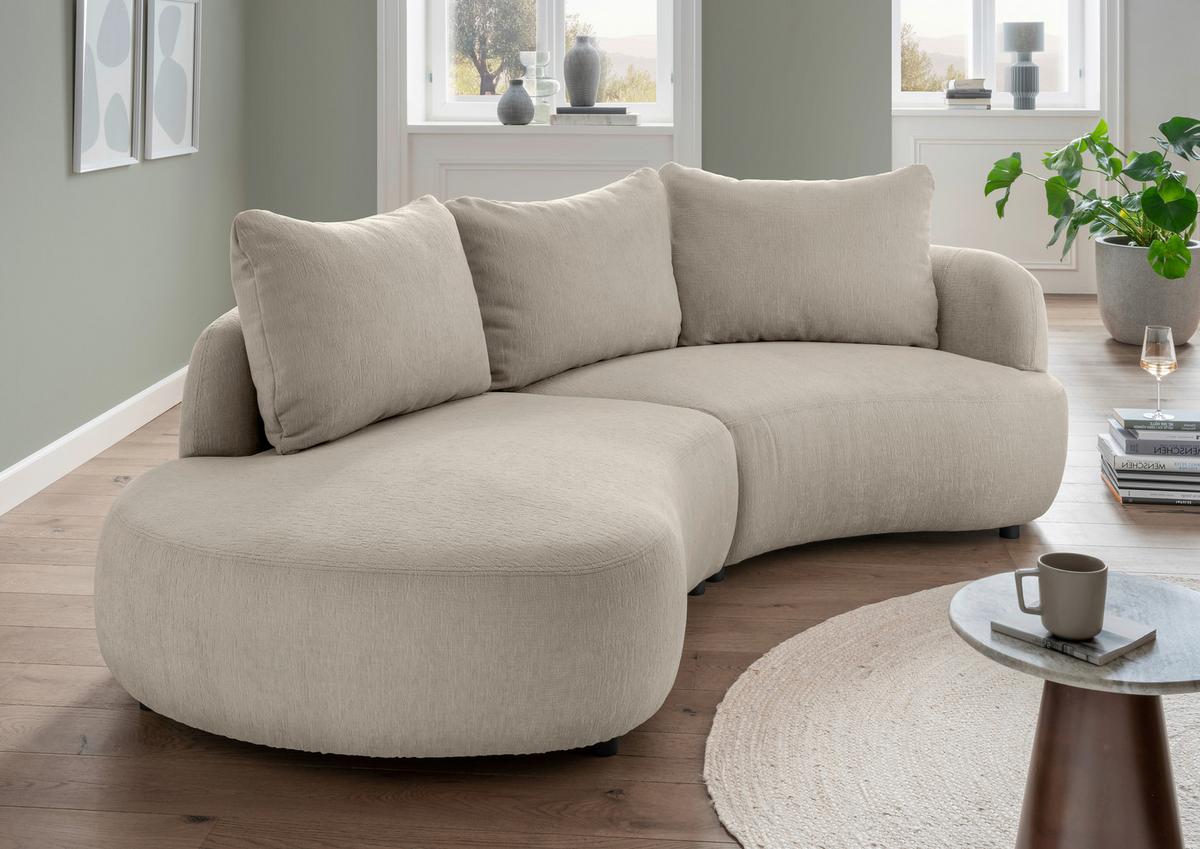 Ecksofa Doppo, Taupe S: 250x139 cm - Taupe/Schwarz, MODERN, Textil (250/139cm) - Livetastic