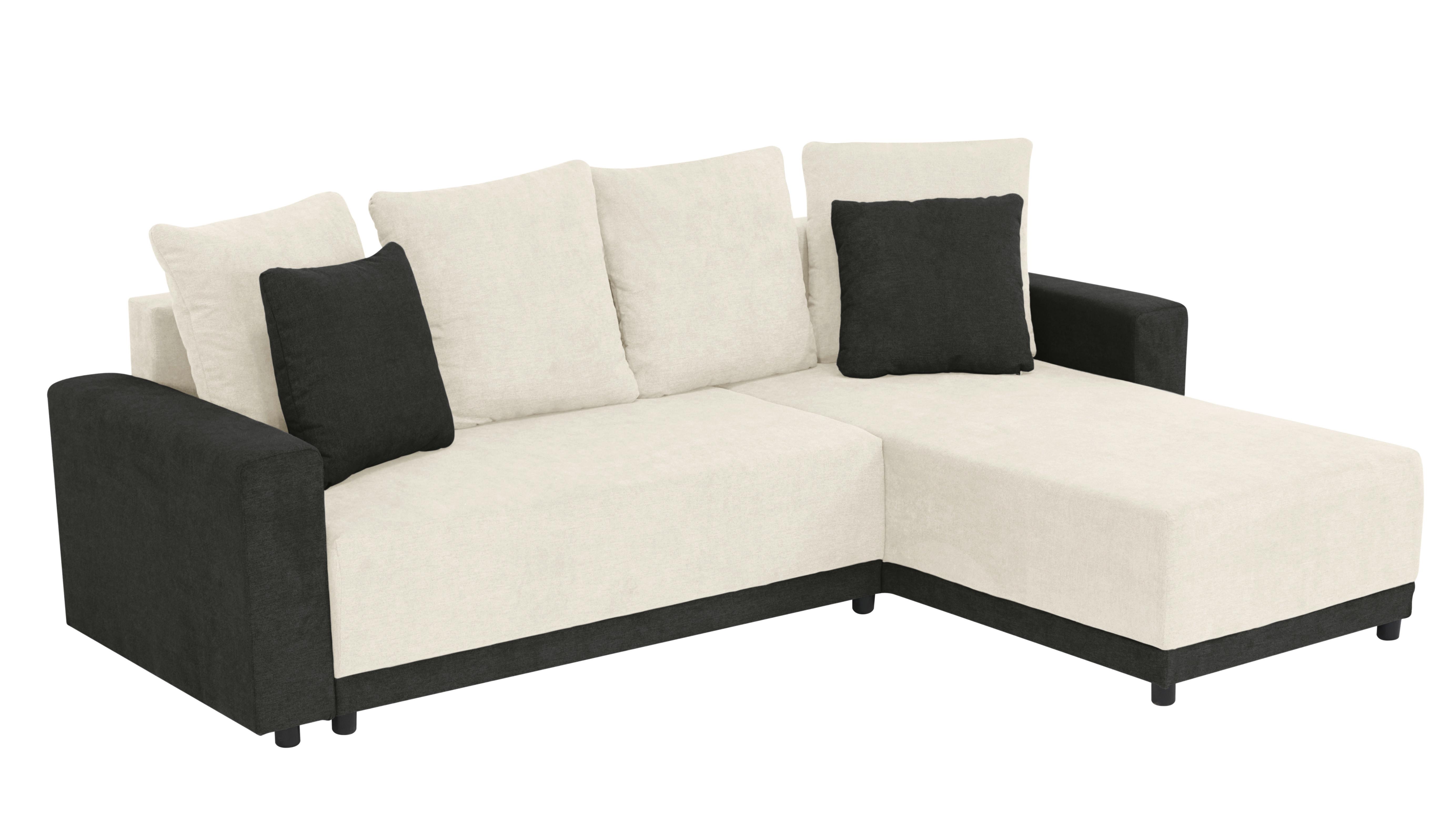 Ecksofa Time Anthrazit, Creme S: 178x248 cm - Anthrazit/Creme, Design, Textil (178/248cm) - MID.YOU